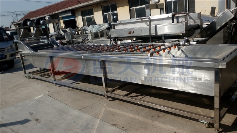 Panorama of spinach washing machine