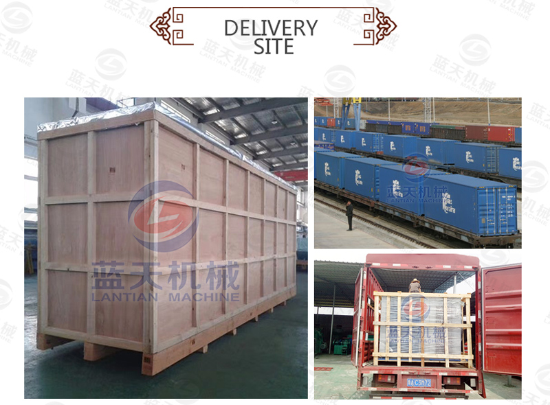 Delivery site of turmeric slicing machine