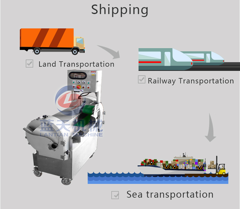 Transportation modes of garlic slicing machine