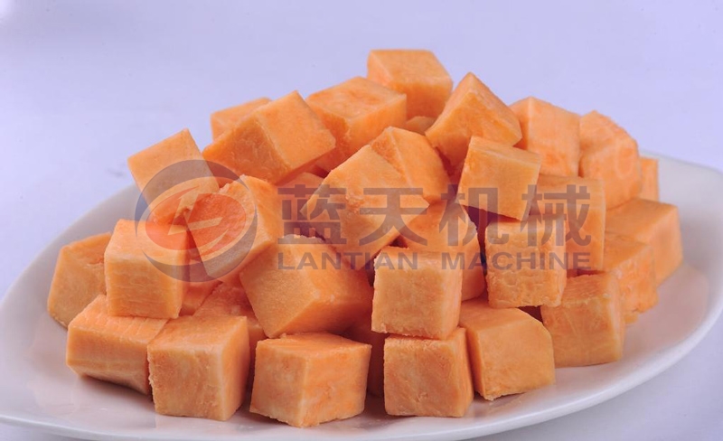 Sweet potato can be diced by our sweet potato dicer