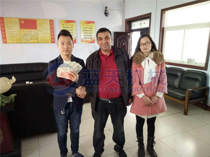 Ukraine customers visit our machinery factory and our product potato chips dryer machine.