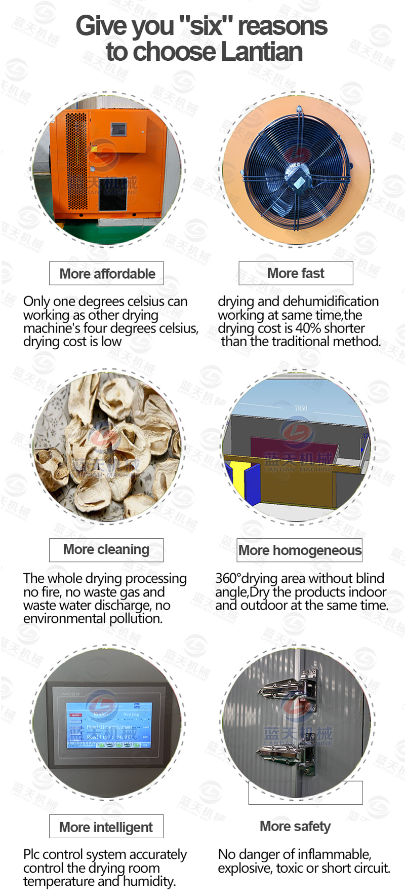 Our straw mushrooms dryer machine have many advantages