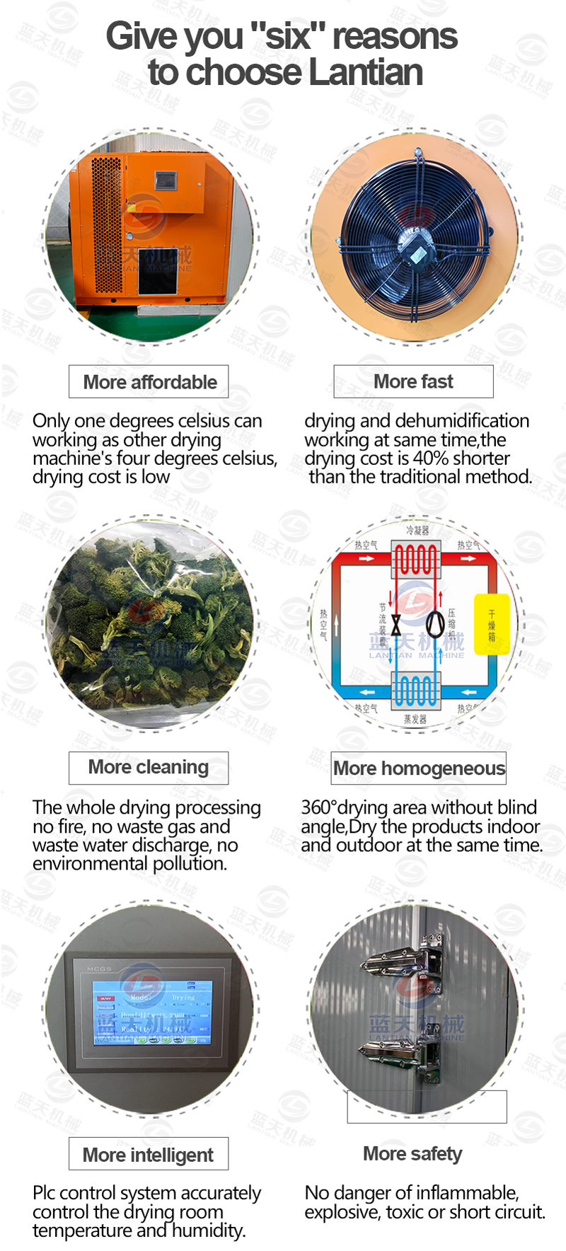 Our broccoli dryer machine have many advantages